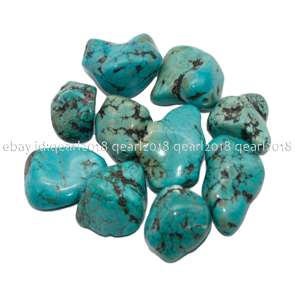 10 Pcs Natural Turquoise 18-30mm Irregular Freeform Nuggets Gems Loose Beads