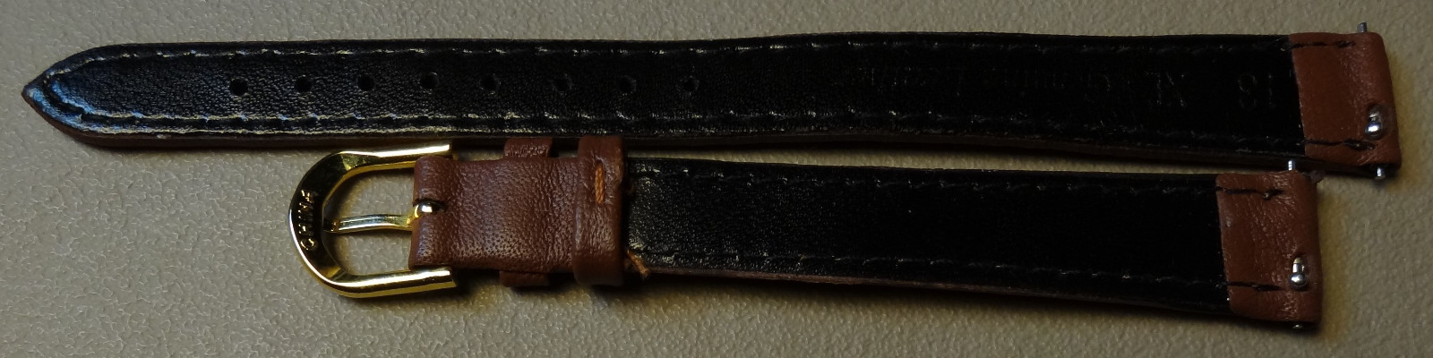 Ladies Womens Timex Brown Genuine Leather Calf 13mm LONG Watch Band Strap EZ Pin