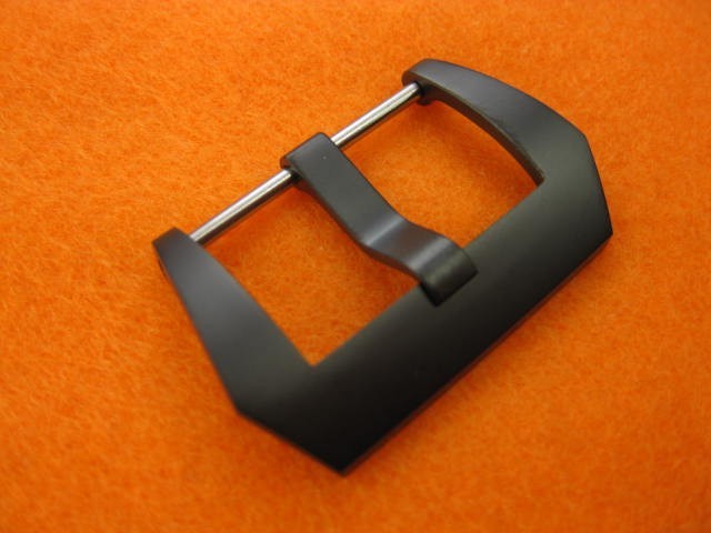 New 24mm Swiss 316L Stainless Screw-In Pre-V Buckle 1pc PANERAI Black PVD P