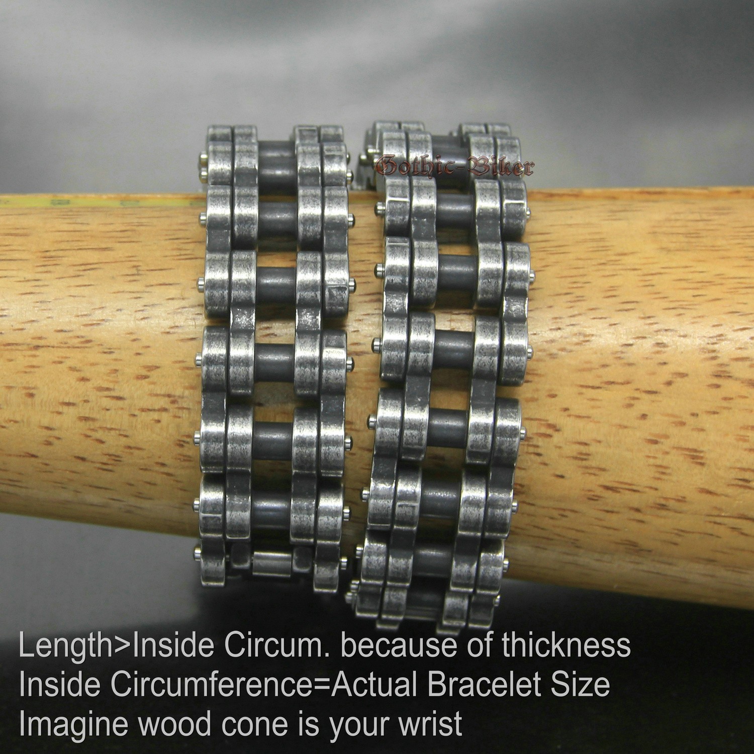 Heavy Chunky Motorcycle Bike Chain Men’s Bracelet Stainless Steel Gunmetal Tone