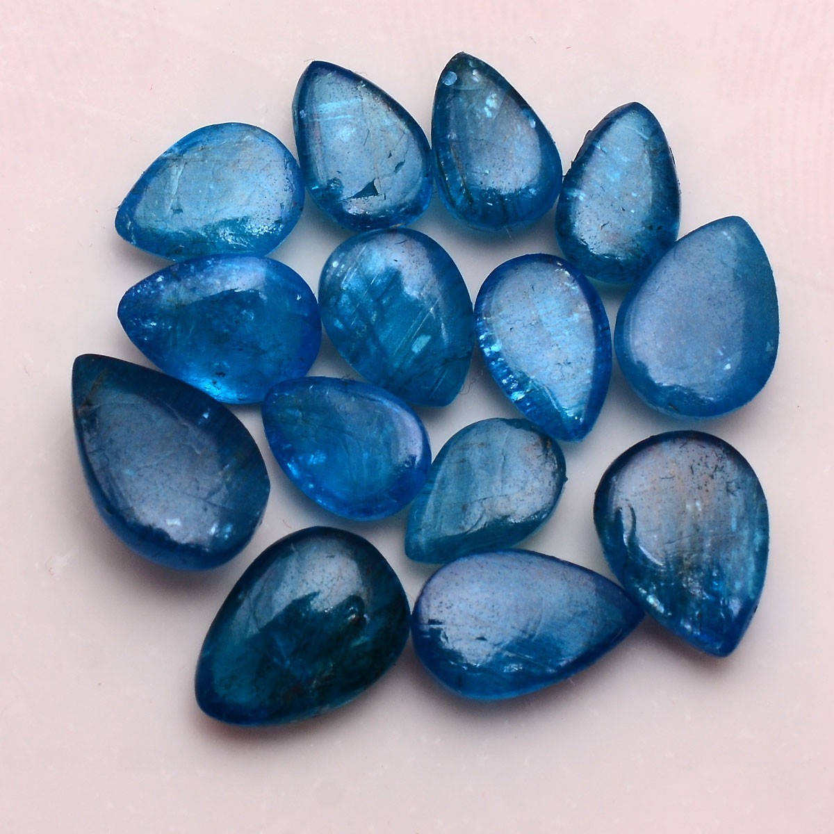 Set 14 Pcs Natural Apatite Untreated 8mm-12mm Pear Stunning Loose Gemstones Lot