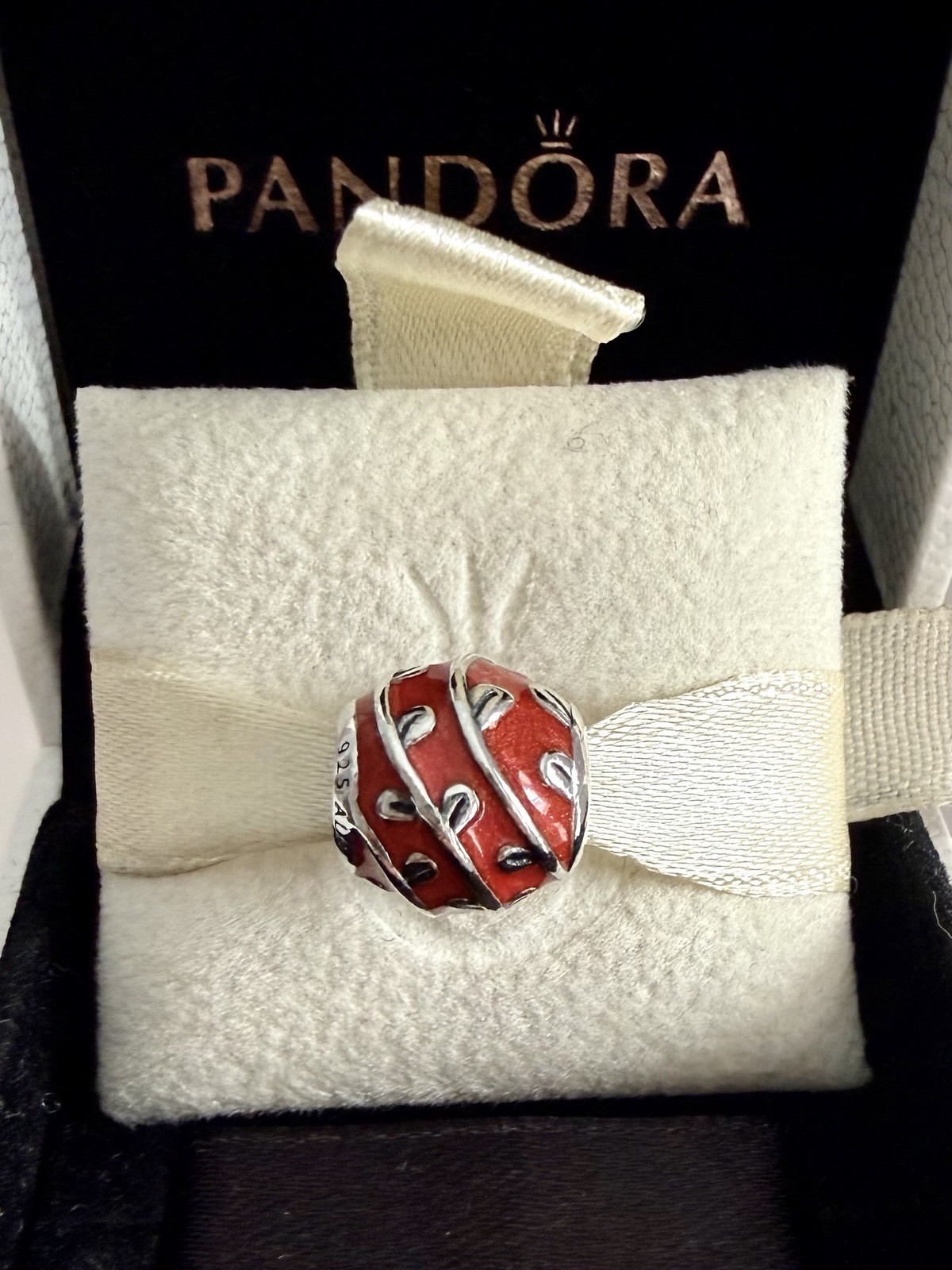 PANDORA STERLING SILVER RED VINES ENAMEL CHARM #790525EN17 AUTHENTIC RETIRED