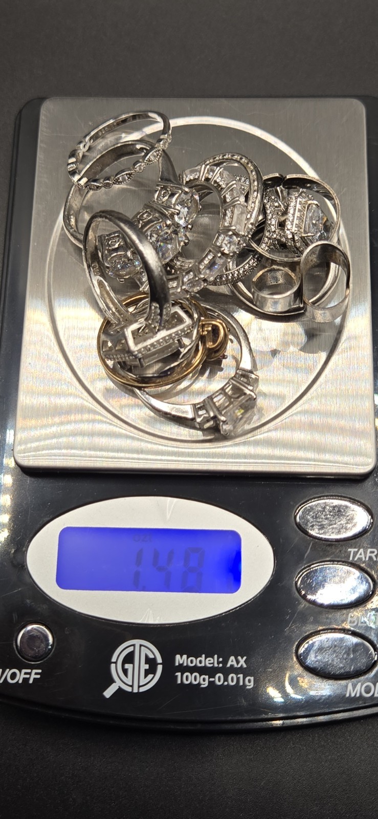 11 Rings Sterling Silver 925 CZ Stones Size 5 to 10 GREAT VALUE!