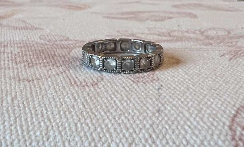 Fuzion Creation FZN Sterling Silver Cubic Zirconia Band Ring 925 Size 8 Read! C9