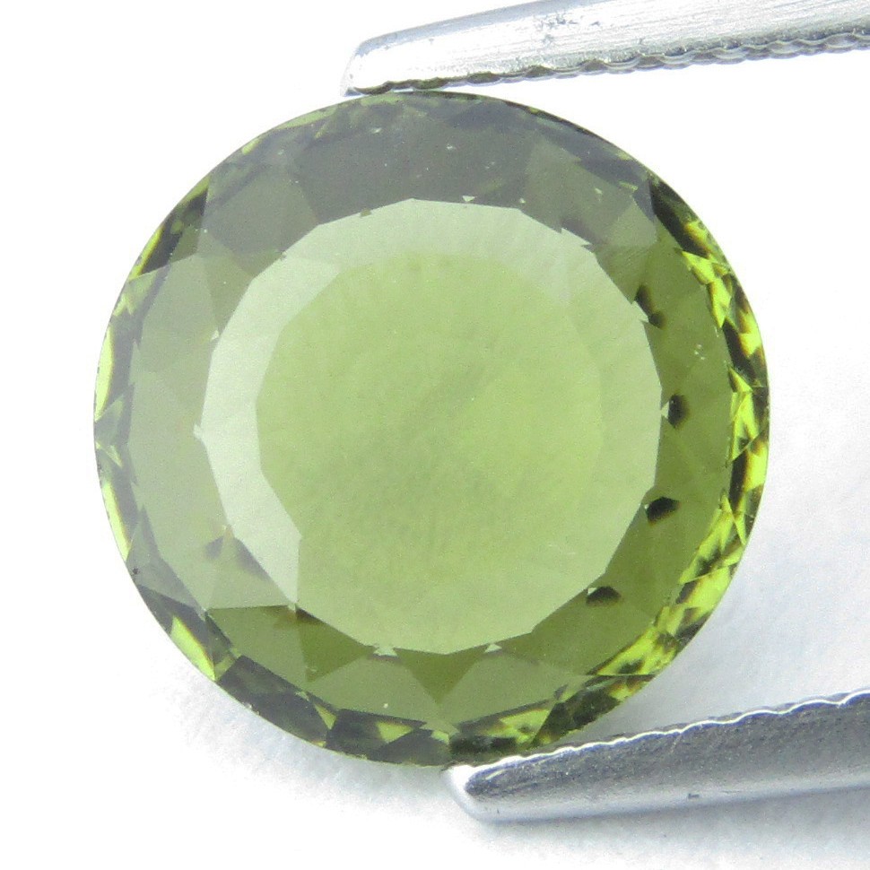 3.34Cts Gorgeous Natural Greenish Yellow Tourmaline 10.4mm Round Shape Loose Gem