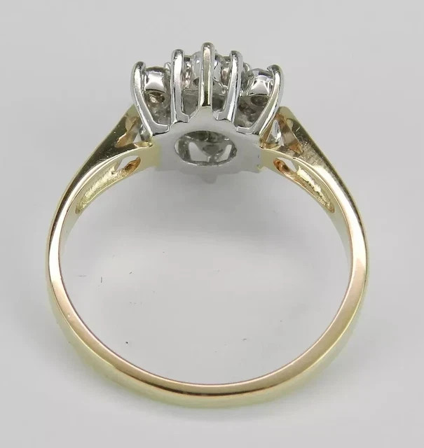 3Ct Round Cut Moissanite Cocktail Cluster Engagement Ring 14K Yellow Gold Plated