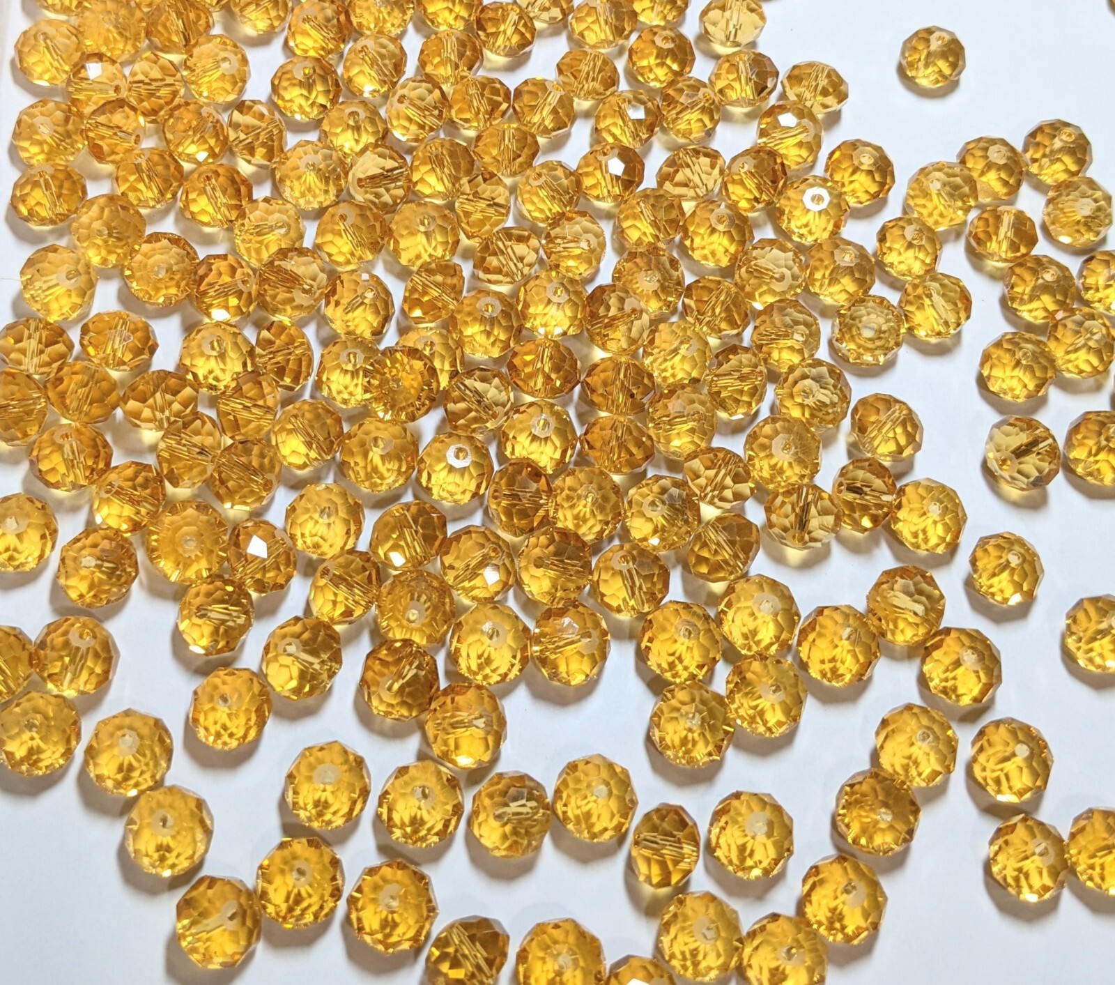 Crystal Beads 8mm Beads for Jewelry Making Bulk 180 pcs Yellow Roundelle