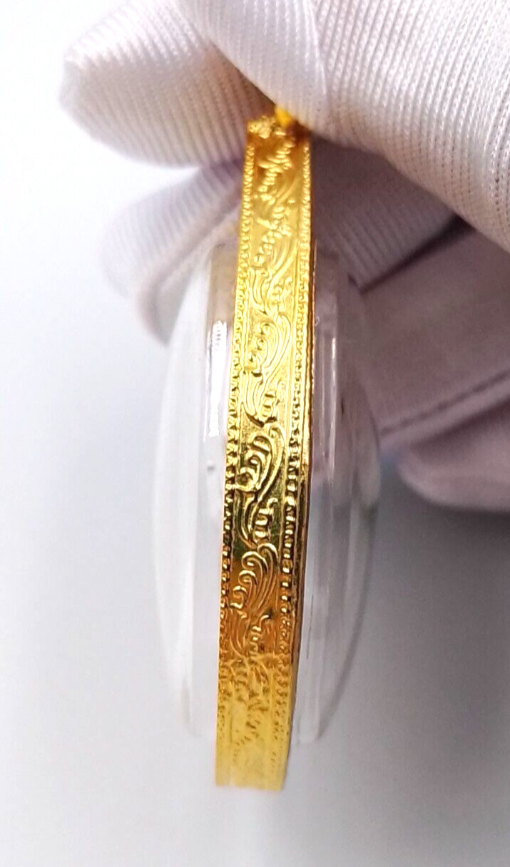 Pra LP Rouy, Ta Ta Go Temple , Ayutthaya Amulet Pendant 22K Thai Yellow Gold GP