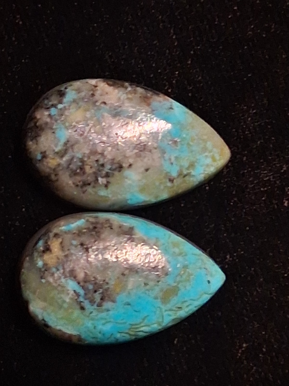 Beautiful Kingman Turquoise Cabochon Pair 40 Carats (Perfect For Earrings)