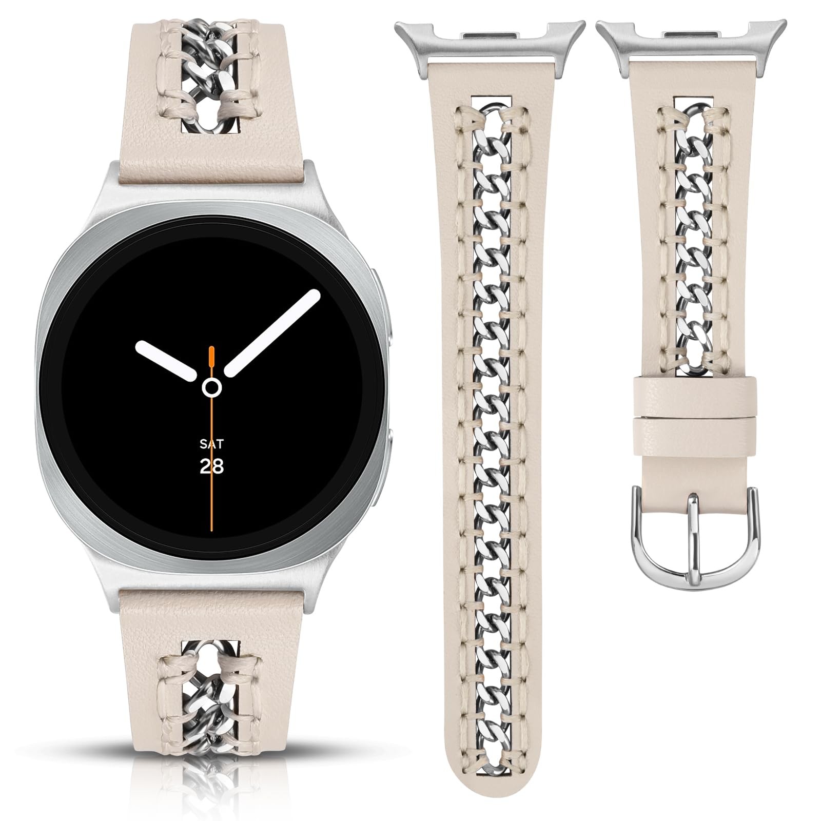 Leather Band Compatible with Samsung Galaxy Watch 8 40mm 44mm/ 8 Classic 46mm…