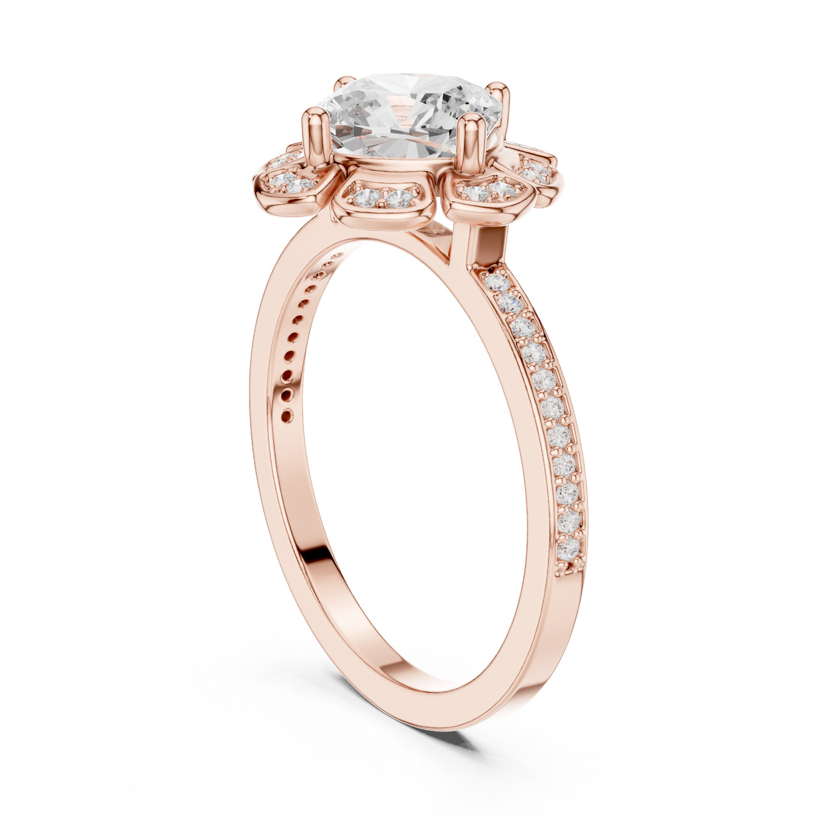 Cushion Certified 1.6 Ct Lab Grown Diamond Anniversary Cosmos Ring 14K Gold Over