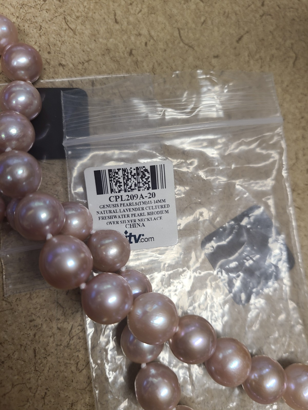 Genusis Pearls(TM)11-14mm Natural Lavender Cultured Freshwater Pearl Rhodium
