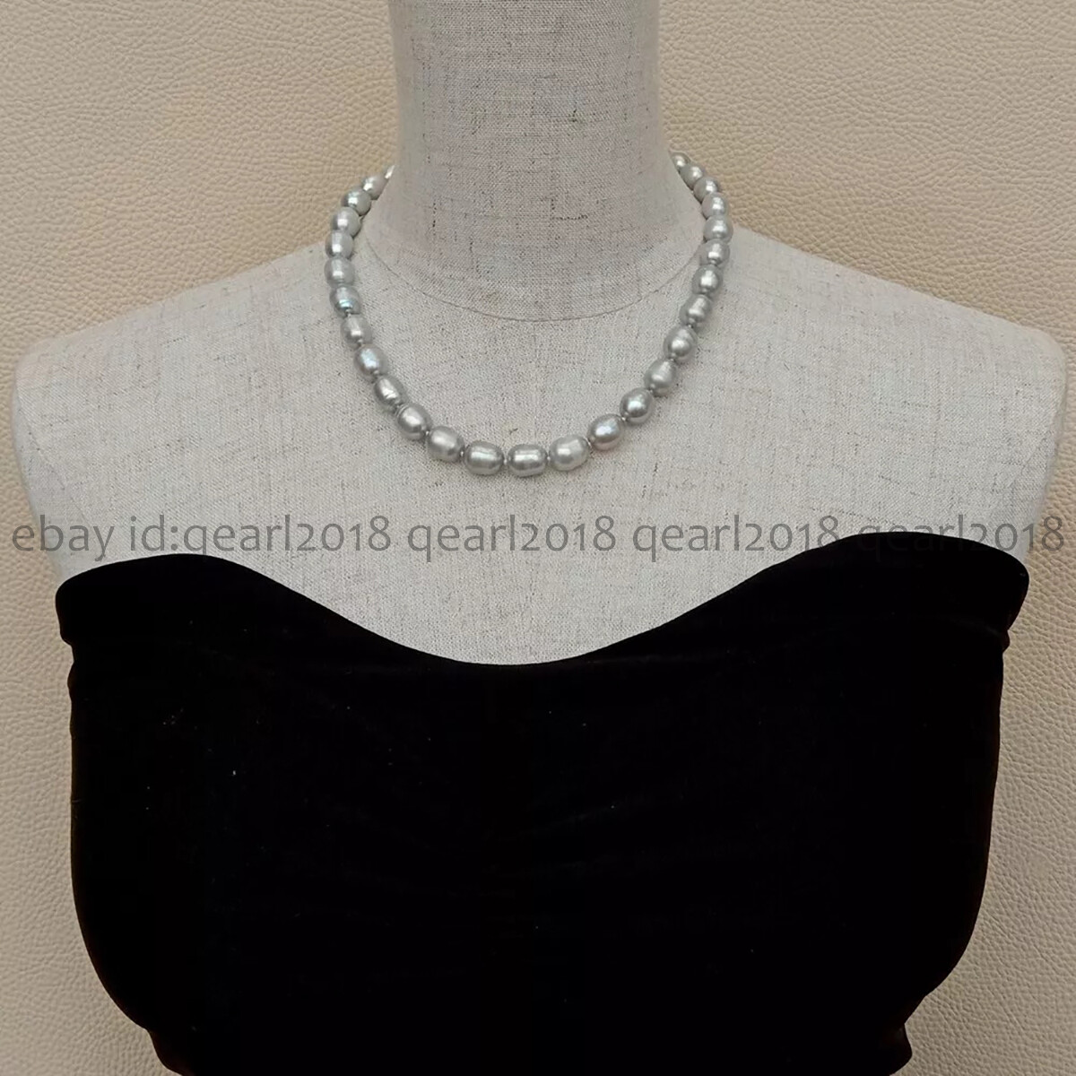 Natural White Black Gray Pink Purple Rice Cultured Pearl Necklace Silver Clasp