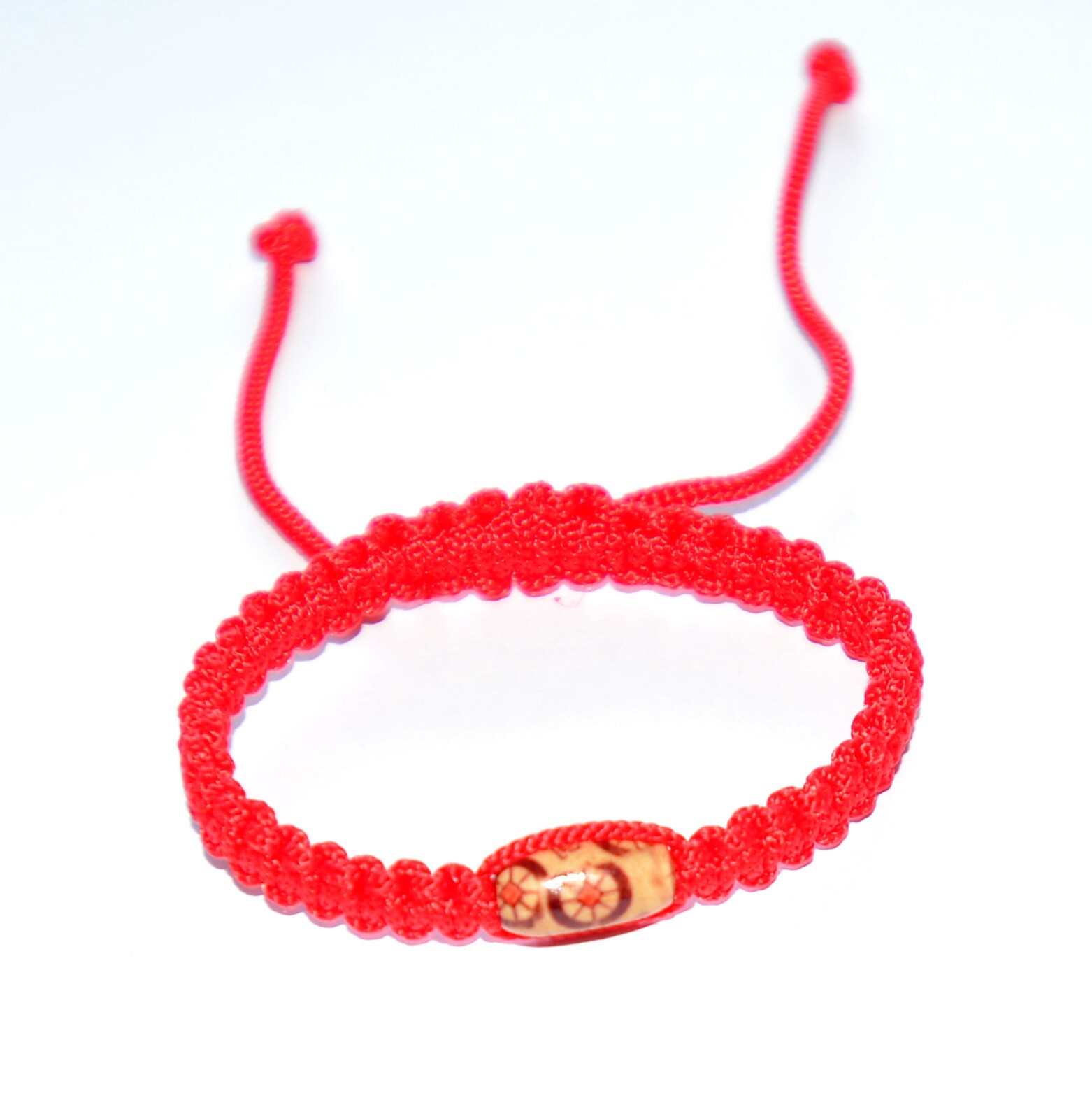 Macrame Friendship Bracelet With Spiritual Buddhism Feng Shui Wooden Bead
