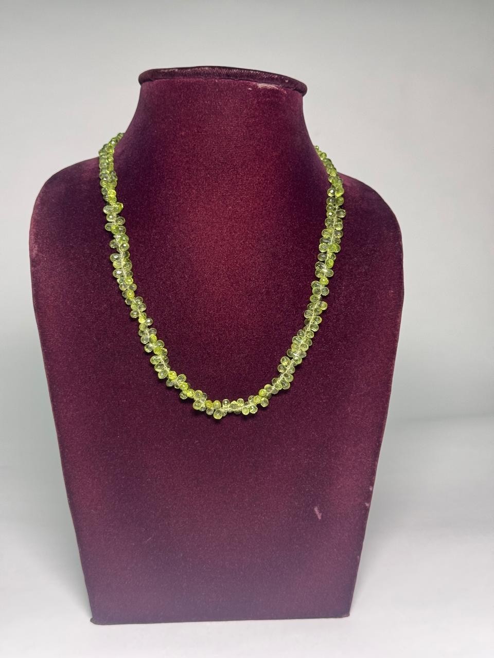 Green Beaded Necklace Minimalist Handmade Jewelry Layering Unisex