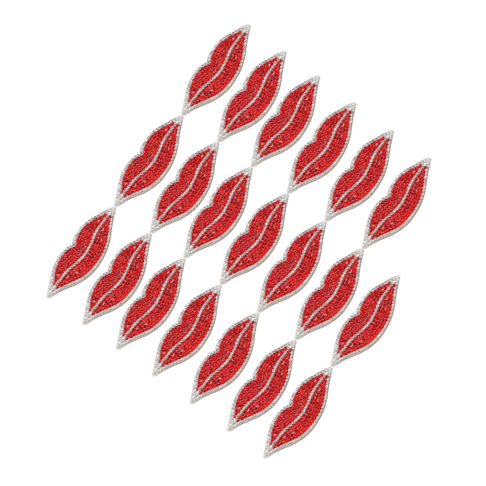 20Pcs Red Lip Rhinestones Resin Crystal Hot Pattern Clothing Decoration