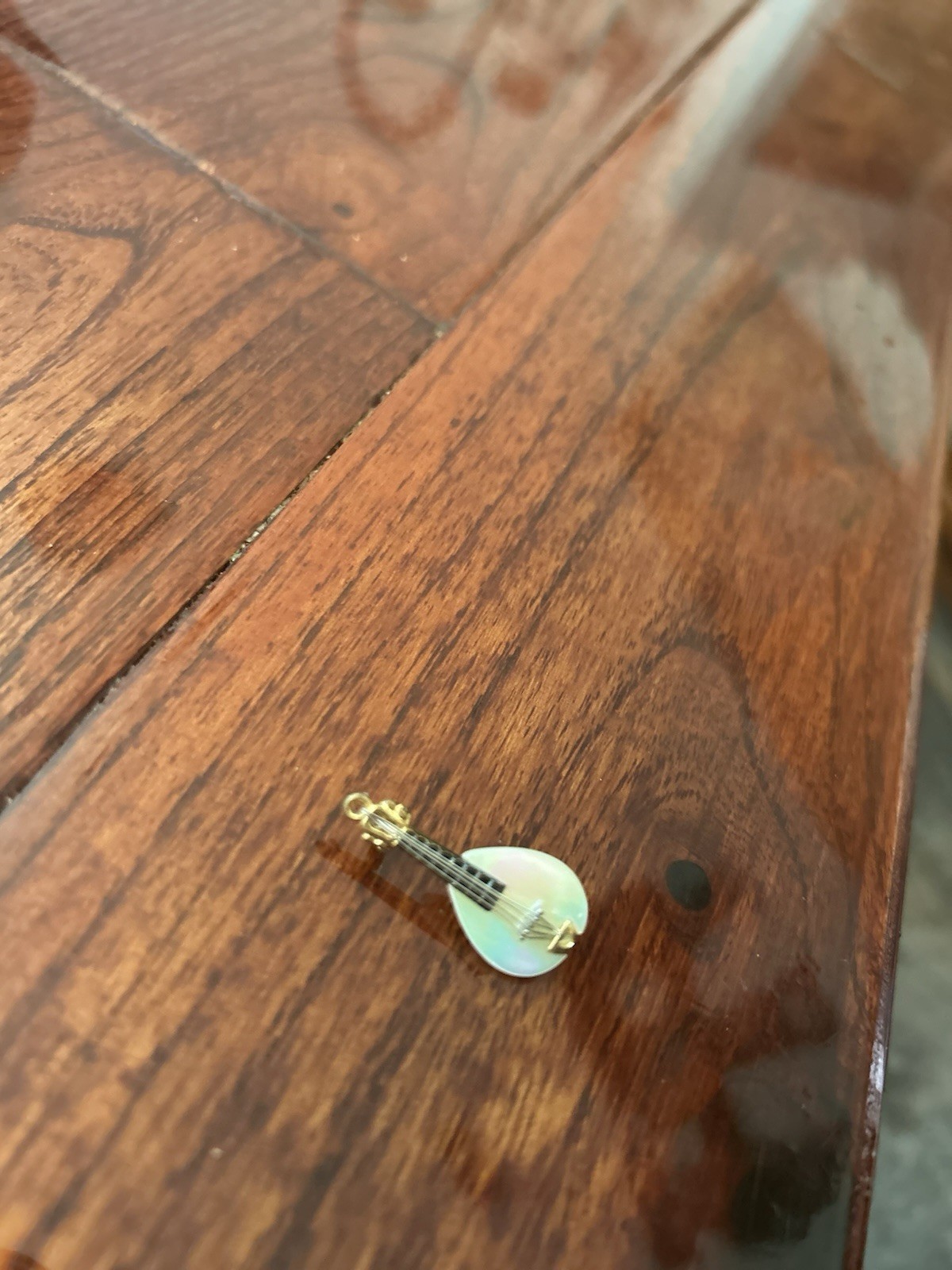 Vintage Western Germany marked Mandolin brooch/pin Mother of Pearl