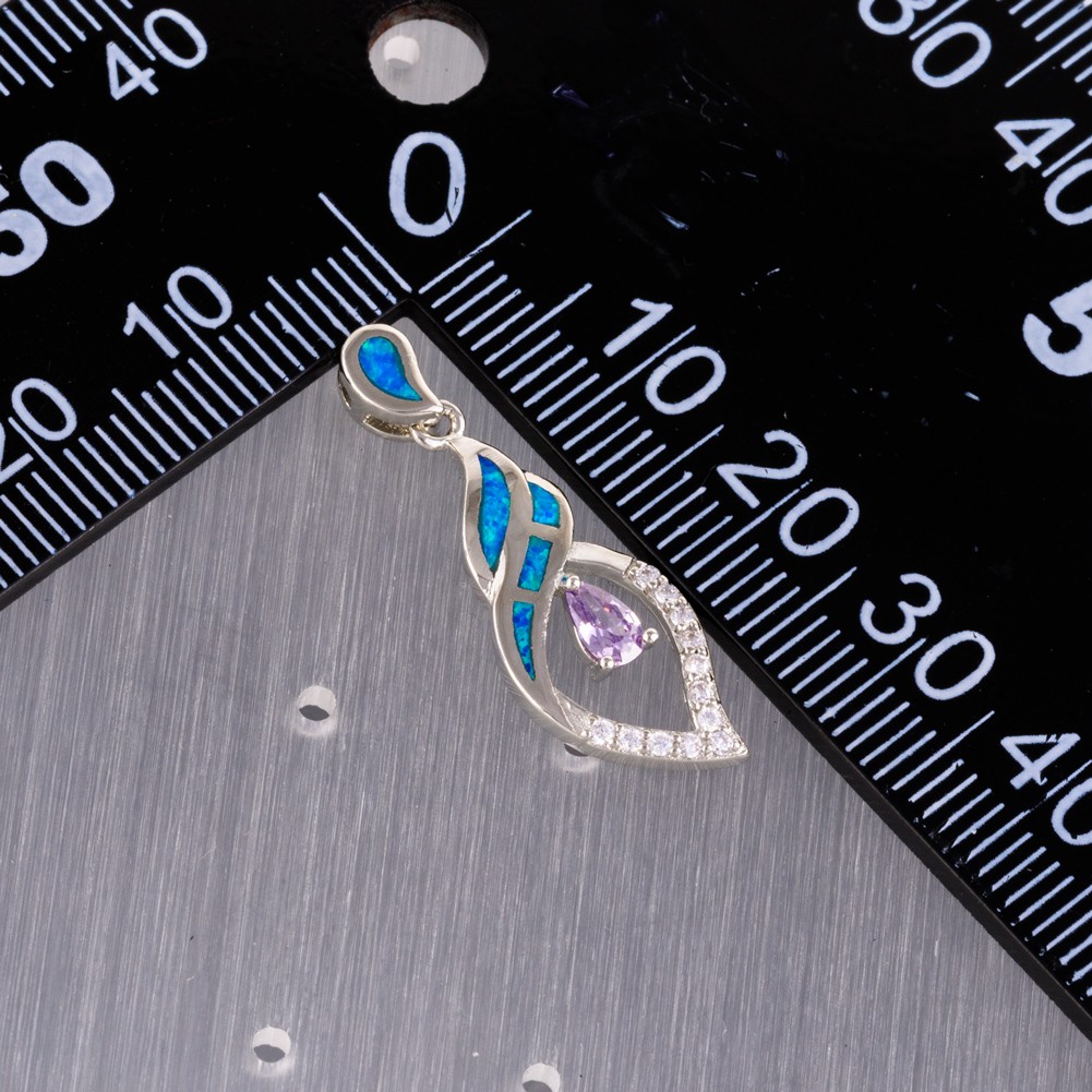 3×5 Pear Simulated Amethyst Blue Fire Opal Silver Jewelry Drop Pierced Earrings