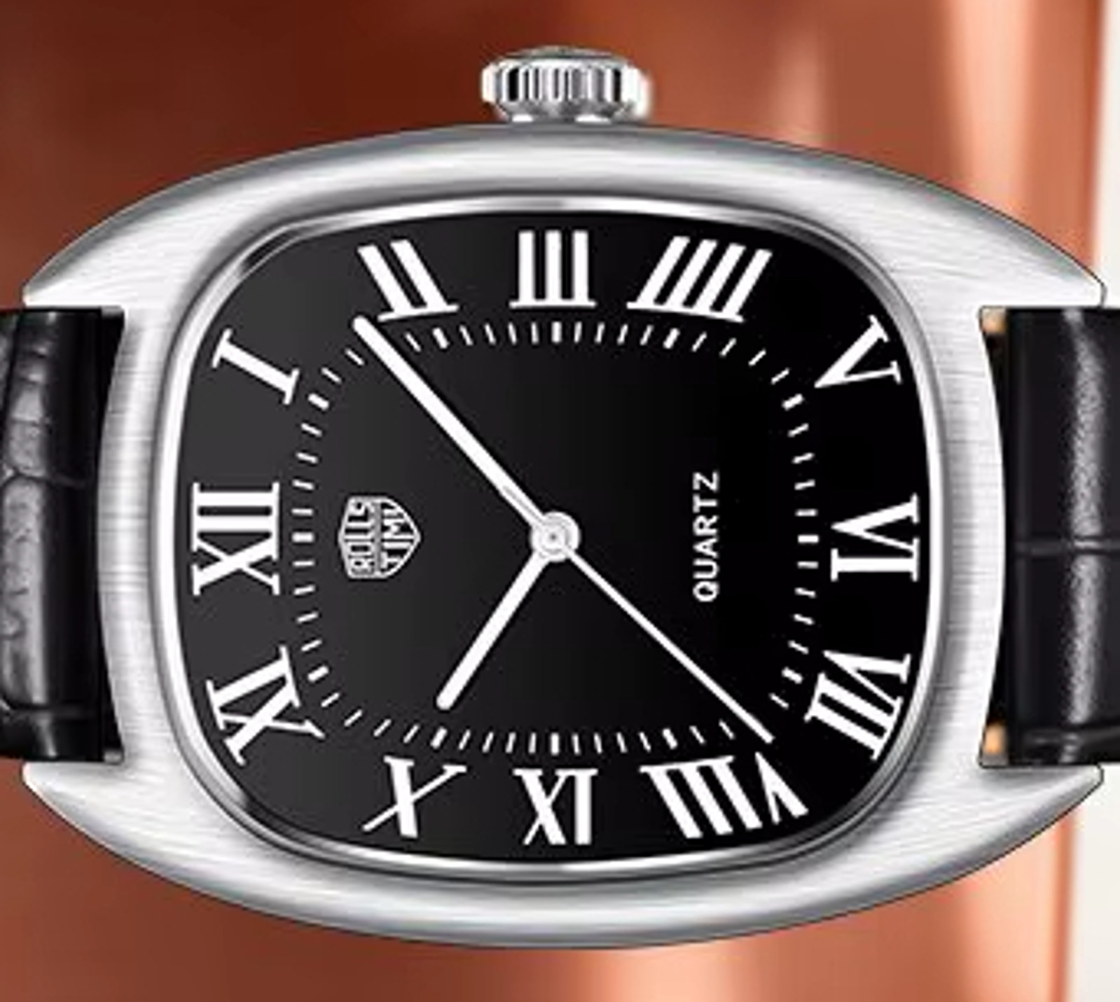 RollsTimi RT7904 Classic Tonneau Luxury Dress 36mm 5ATM Leather Strap Seiko VH31