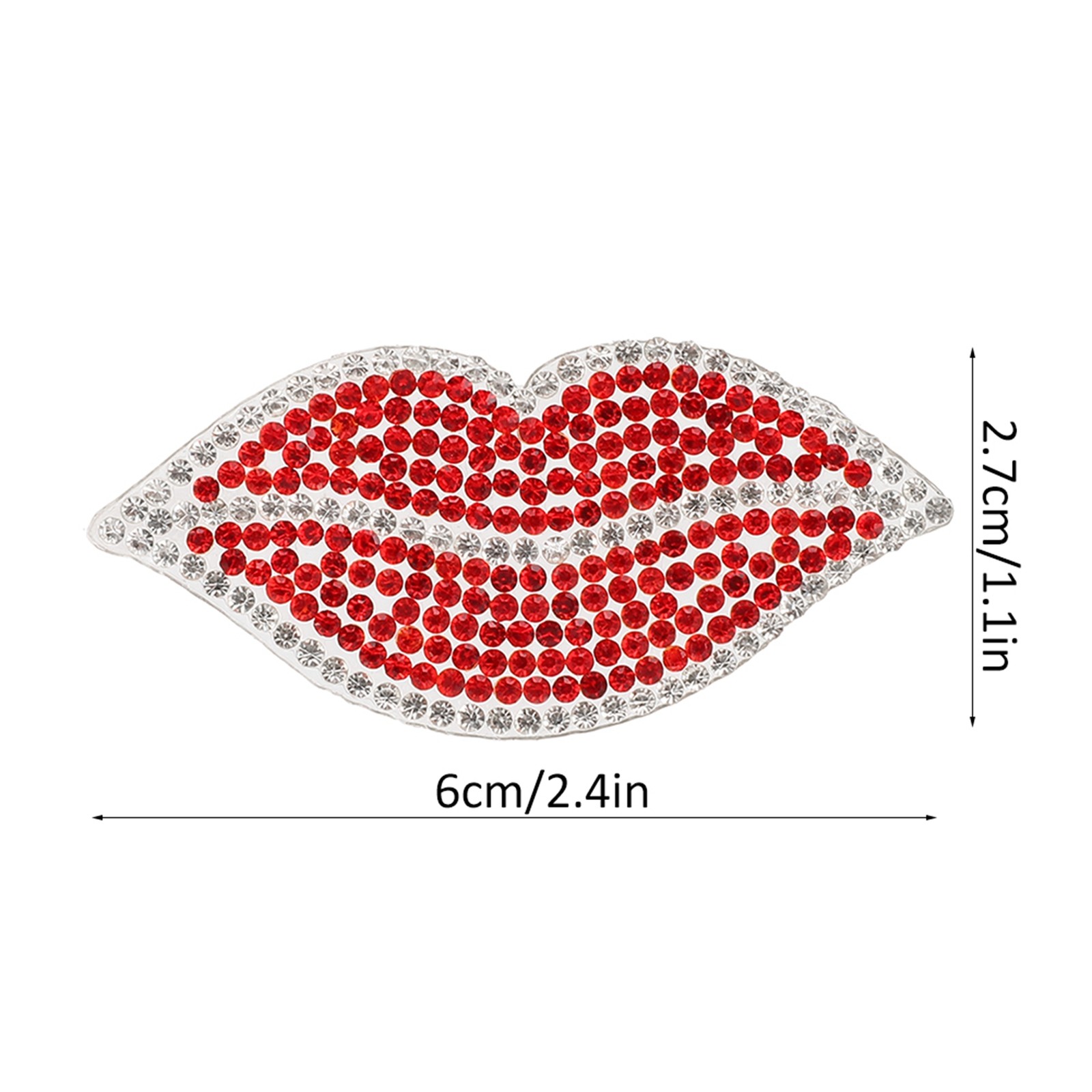 20Pcs Red Lip Rhinestones Resin Crystal Hot Pattern Clothing Decoration