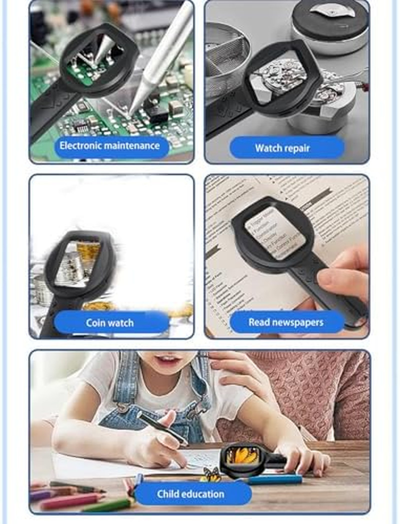 1000X Magnifying Glass Handheld Digital Magnifier with 3 Light Sources 2.8In IPS