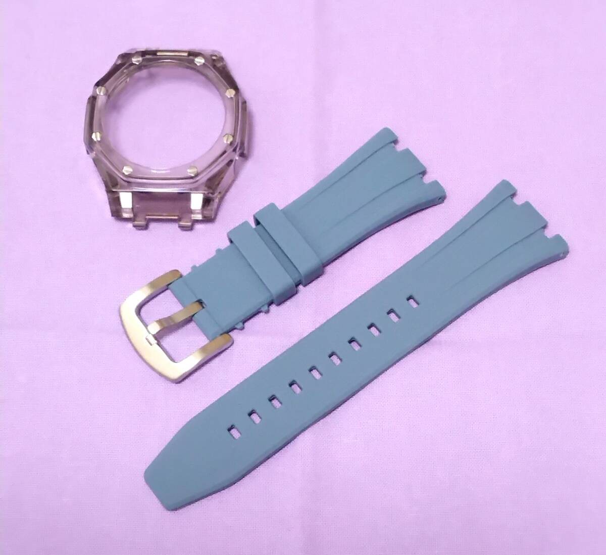 [Unused] G-SHOCK GA-2100 GA-2110 GA-B2100 Clear black bezel Gray belt set