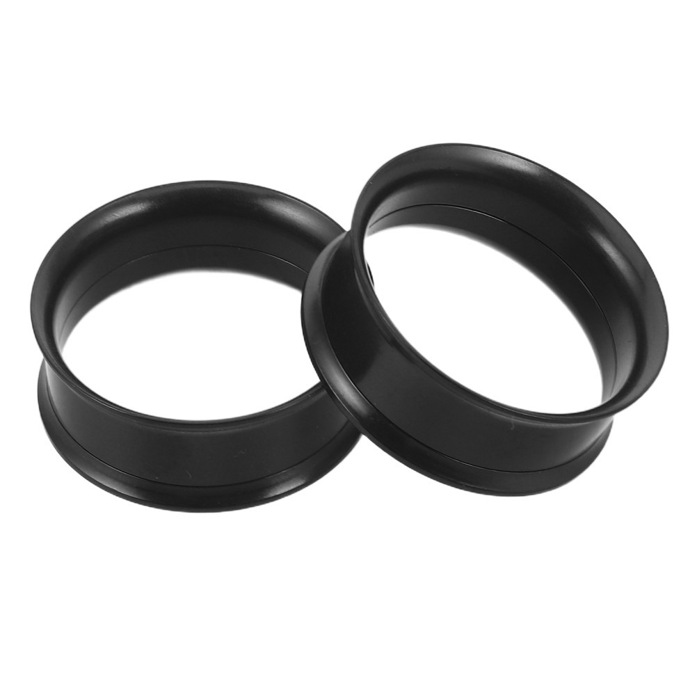 2 Pcs Black Spiral Auricle Body Piercing Jewelry Ear Plugs Gauges Expansion