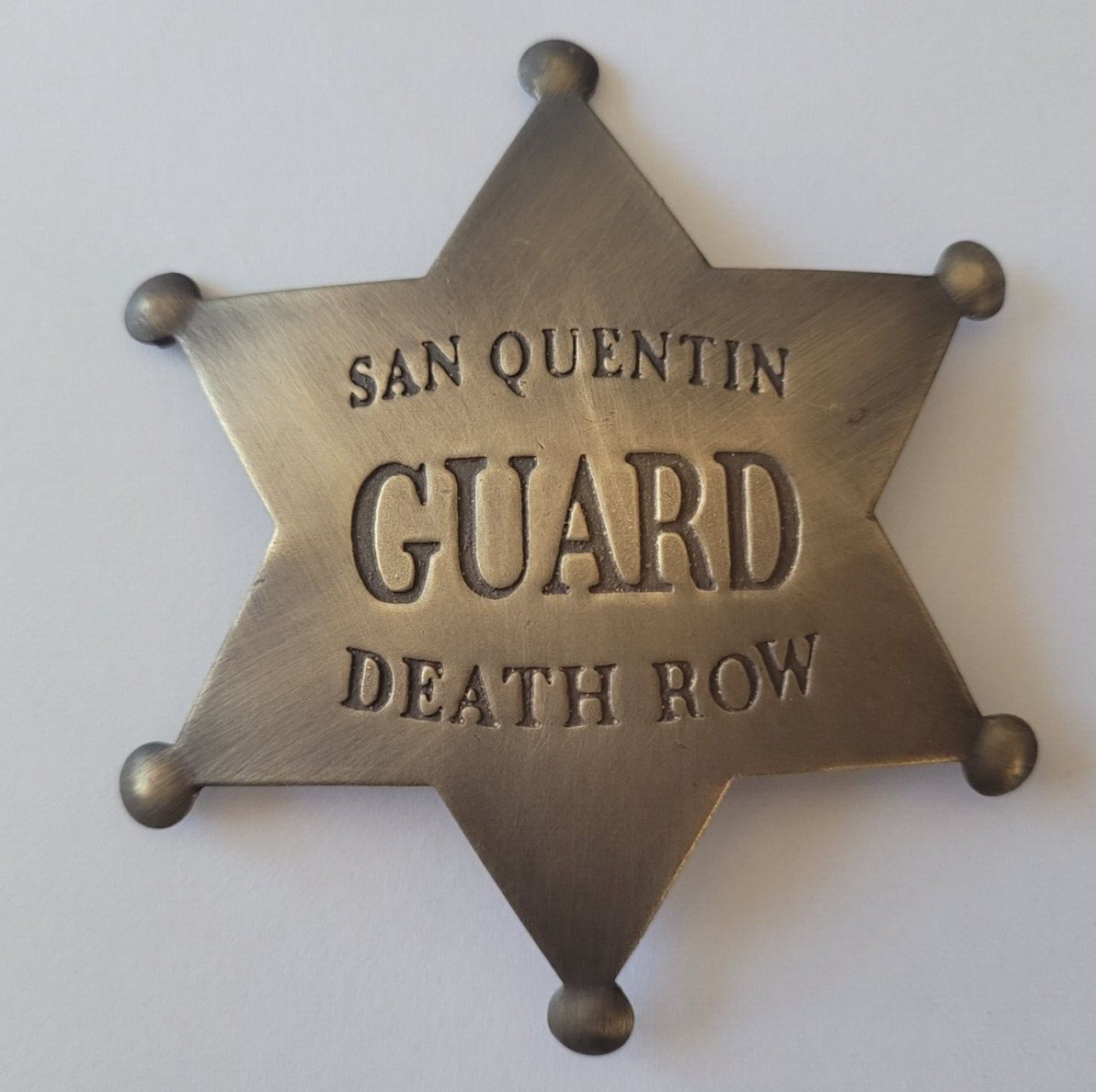 Western Brass Badge – Old West Solid Brass 3″ Badge San Quentin Guard Death Row