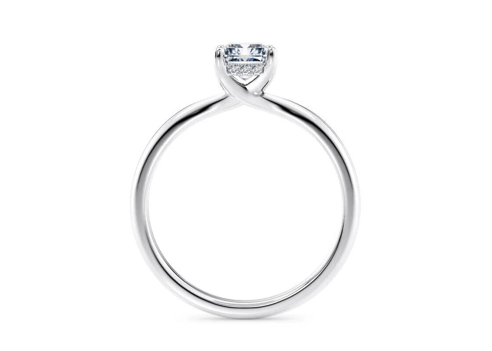 IGI Certified Lab Grown Halo Diamond Ring Radiant 14k White Gold 1.1 Ct VVS E F