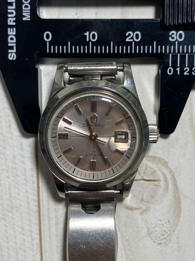 786. CITIZEN Date Star 17 Jewels Manual Winding Working Condition