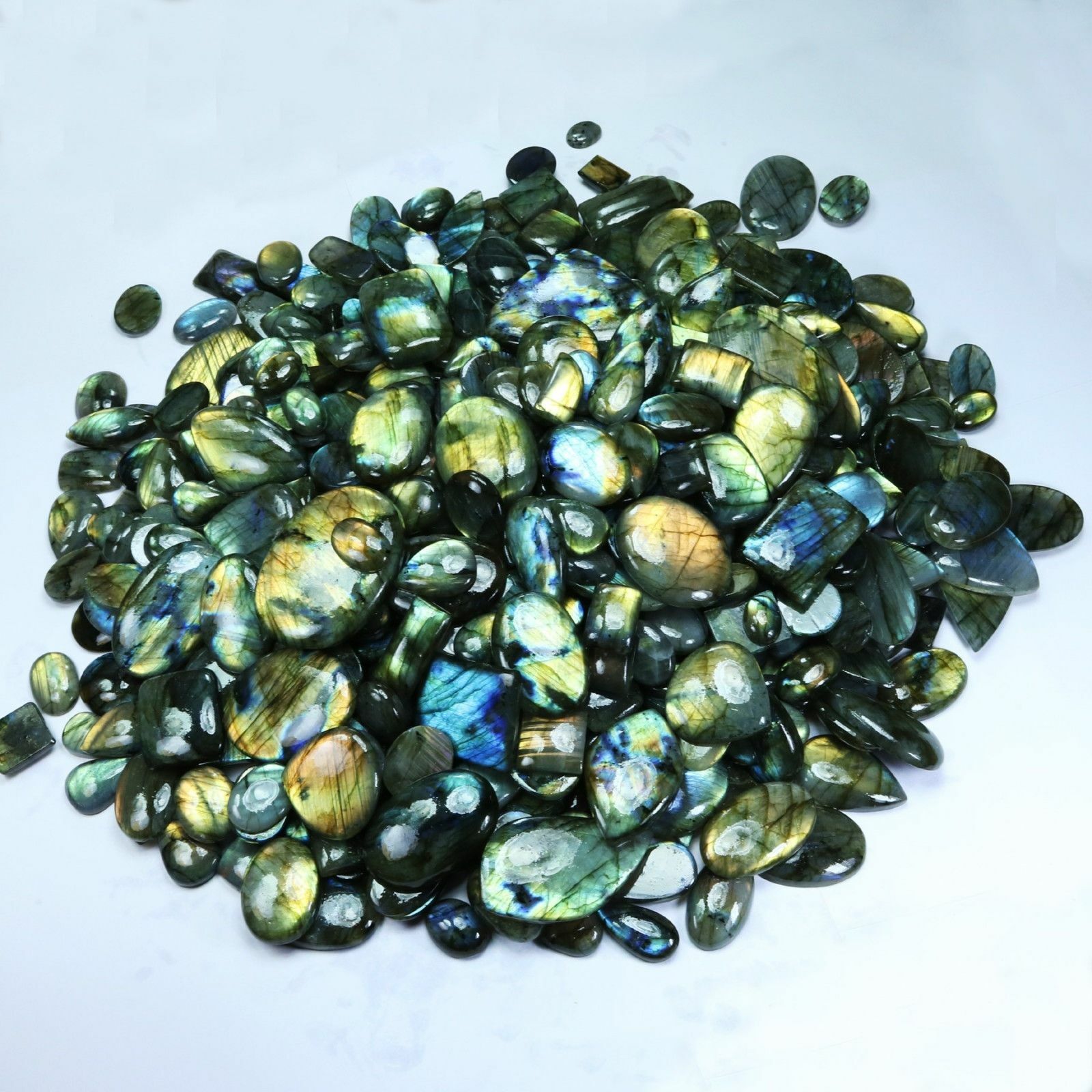 5000Cts. Natural Labradorite Mix Shape Cabochon Loose Gemstone 100Pcs Lot