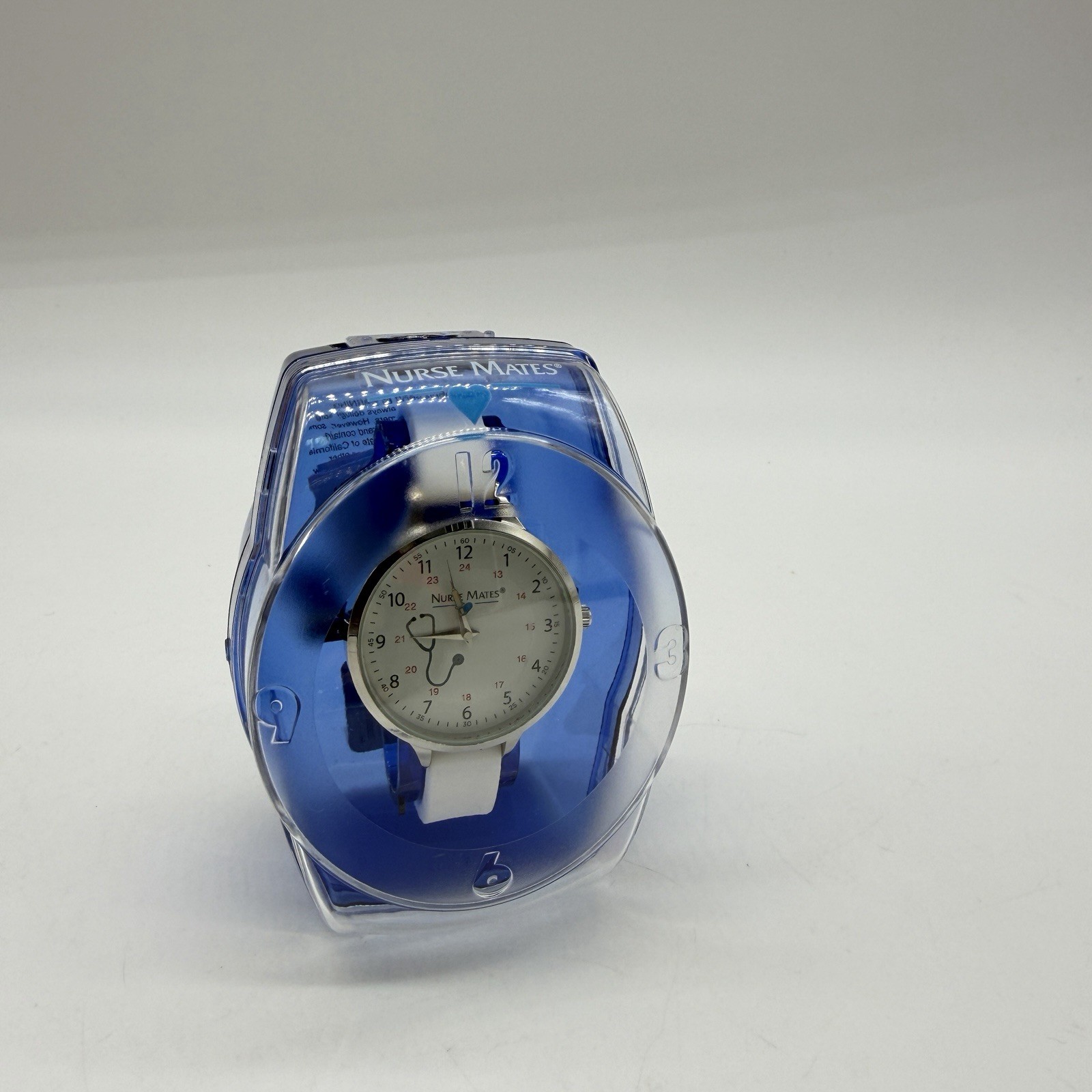 Nurse Mates Stethoscope nurse watch water-resistant silicone strap -White