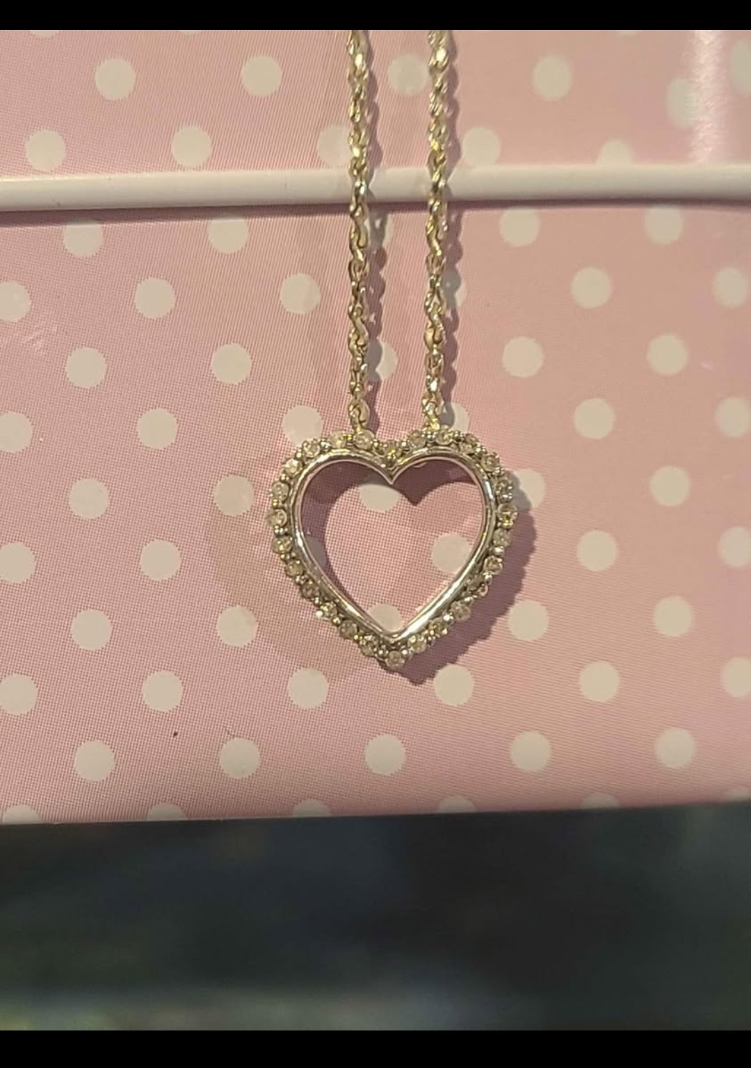10k Diamond Heart Pendant & 925 Chain