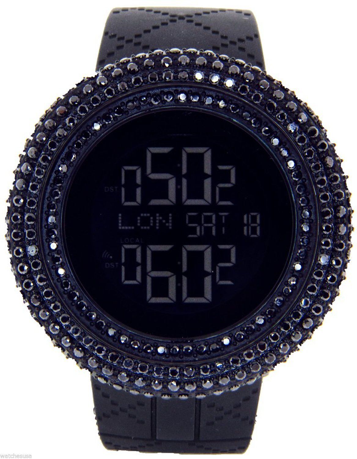 King Master Black Rubber Replacement Digital Watch Band Strap 26mm