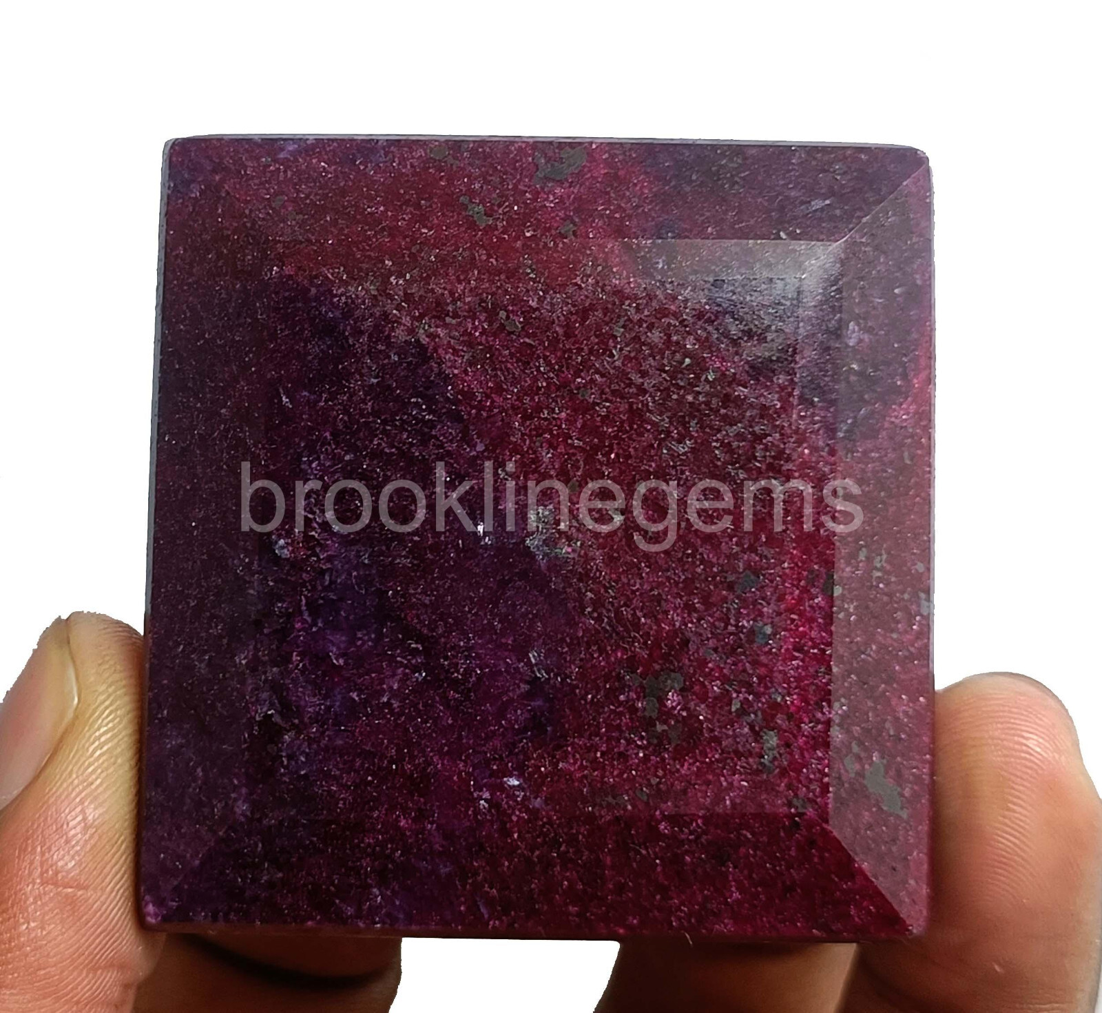 Certified 750.0 Ct Natural African Red Ruby Emerald Cut Loose Gemstone 4RDJ
