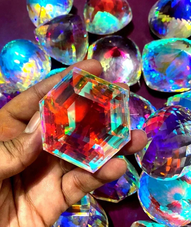 1000 Ct+ Rainbow Color Mix Cut Natural Big Size Mystic Topaz Gemstone Lot A+