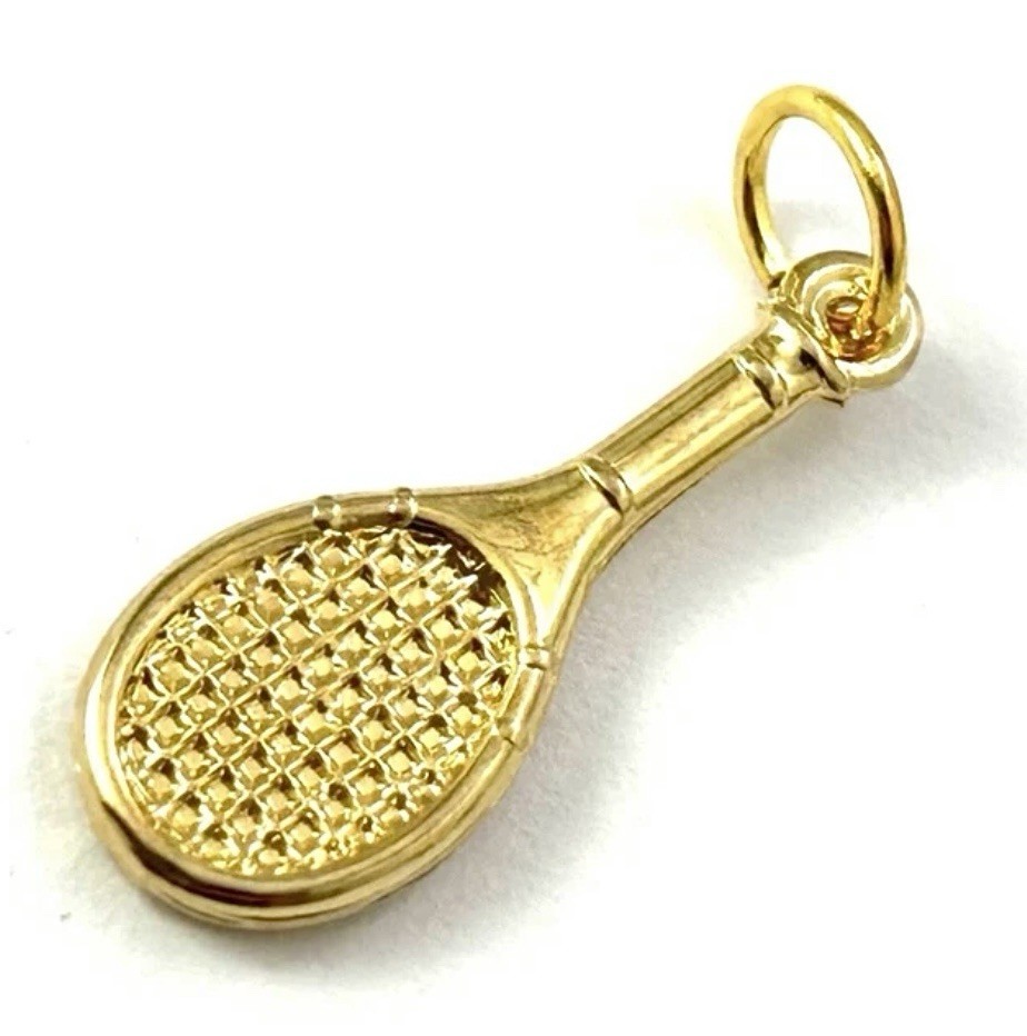 Vintage Charm Tennis Racket Pendant Jewelry For Women Dainty Pendant Gold Plated