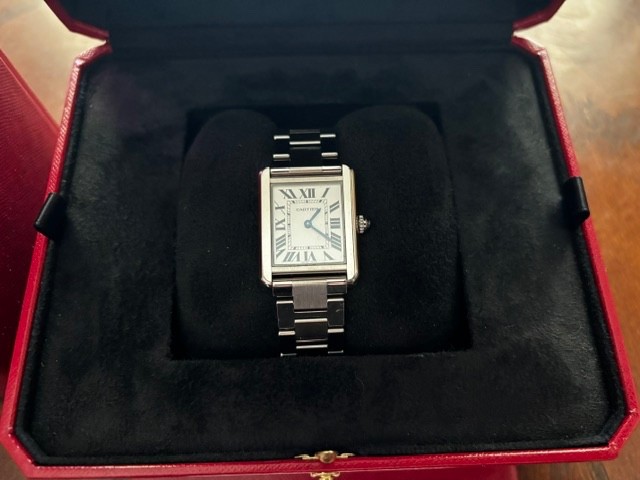 Women’s Cartier Tank Watch Stainless Steel Box and Papers