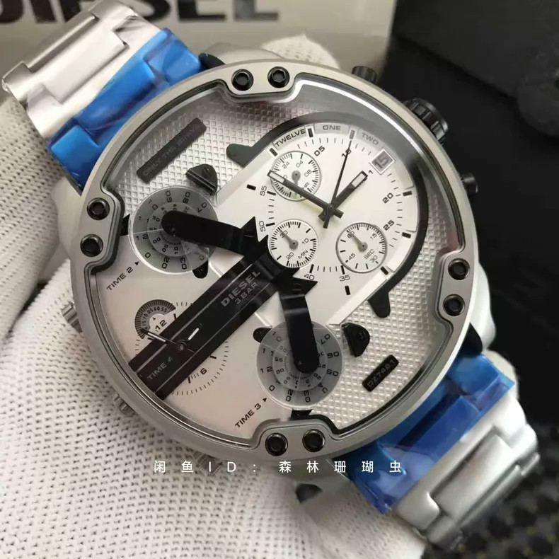 Diesel DZ7421 Mr.Daddy 2.0 Silver Stainless Steel Chronograph for Men –