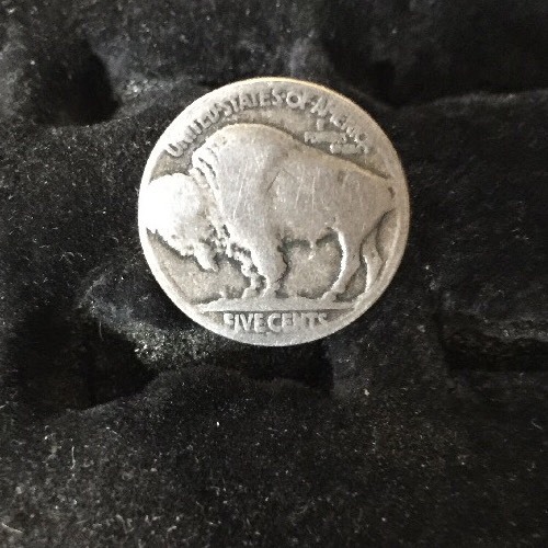 Authentic OLD BUFFALO Nickel Tie Tack, Pin, Golf Marker!