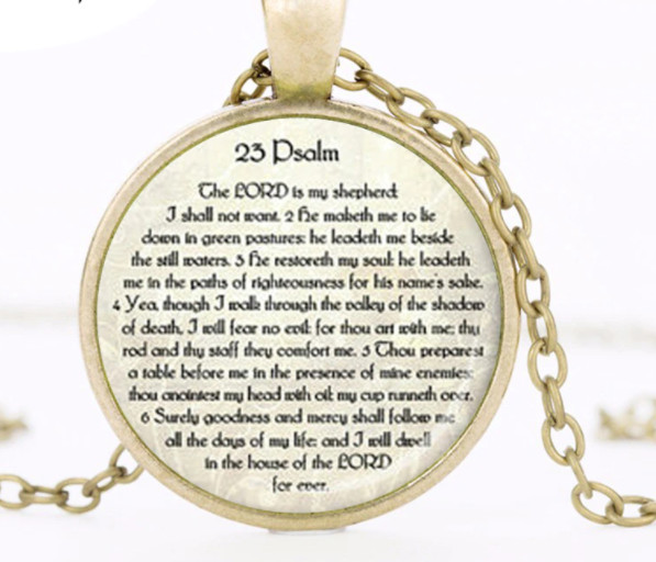 Ladies Pendant Necklace Inspiration Jewelry Psalm 23 – Includes 20″ Chain