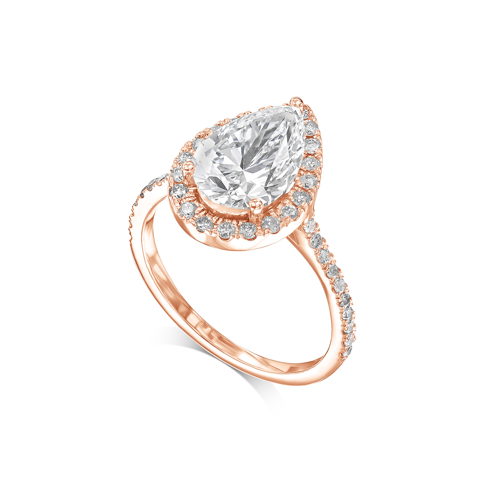 14k Ring E VVS2 2.25 Ct Pear Cut Lab-created Diamond IGI Certified Women Jewelry