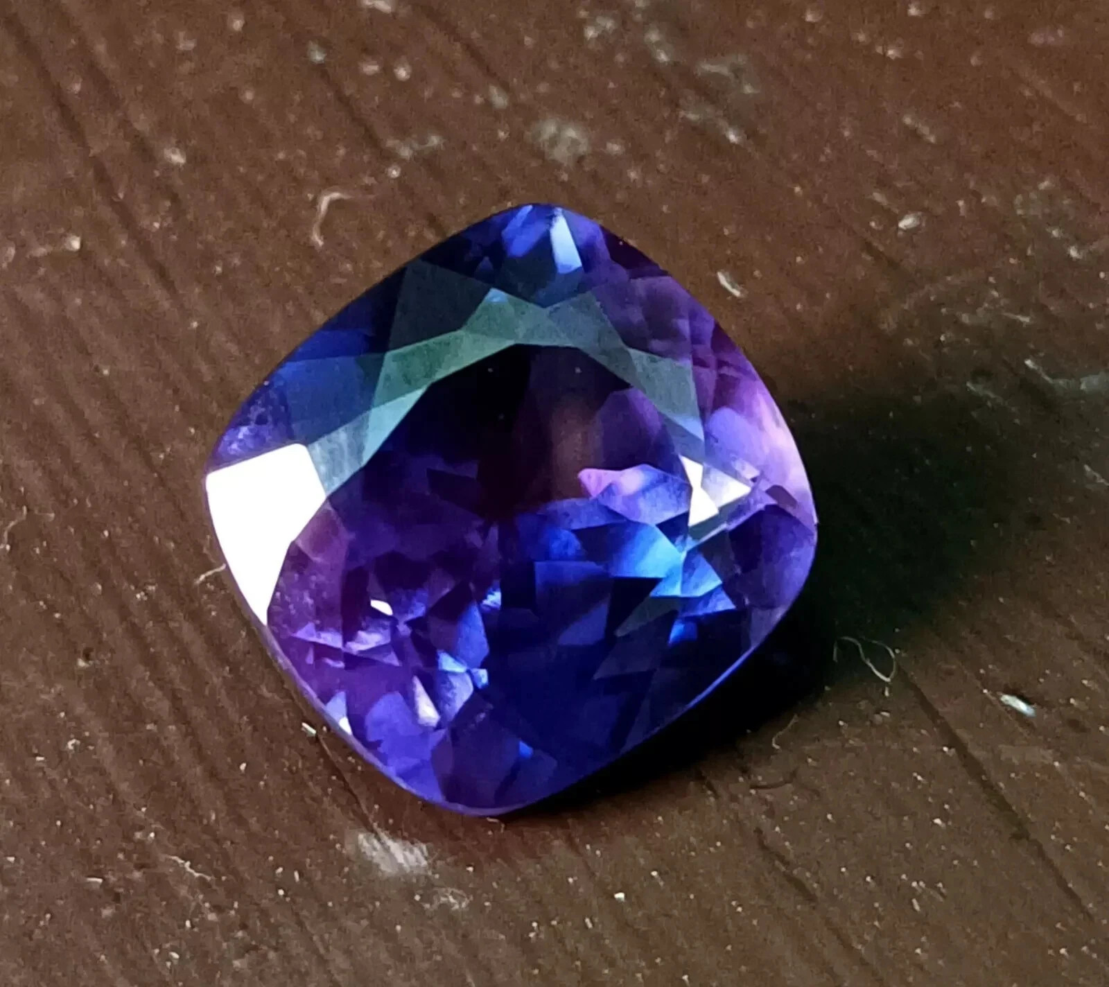 NATURAL Ceylon Bi-Color Boysenberry Sapphire Cushion Cut LOOSE GEMSTONE 10.00 Ct