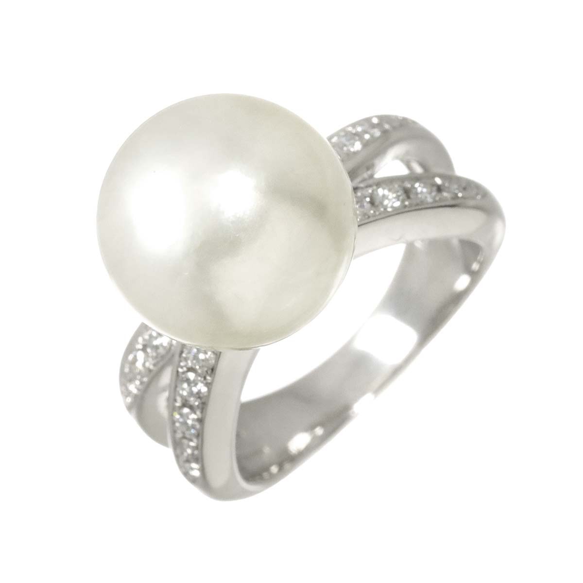 TASAKI South Sea pearl 12.4mm Diamond 0.26ct Ring Pt size5.5-5.75(US) 90308909