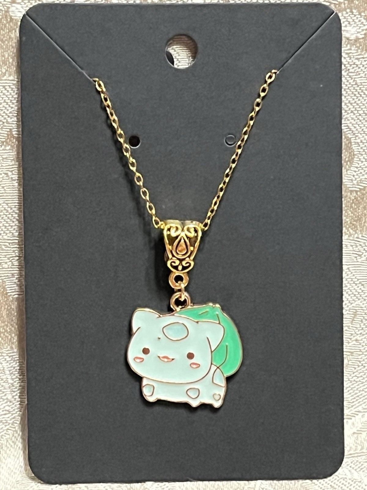Japanese Anime Bulbasaur Cartoon Video Game Enamel Drop Dangle Adorable Necklace