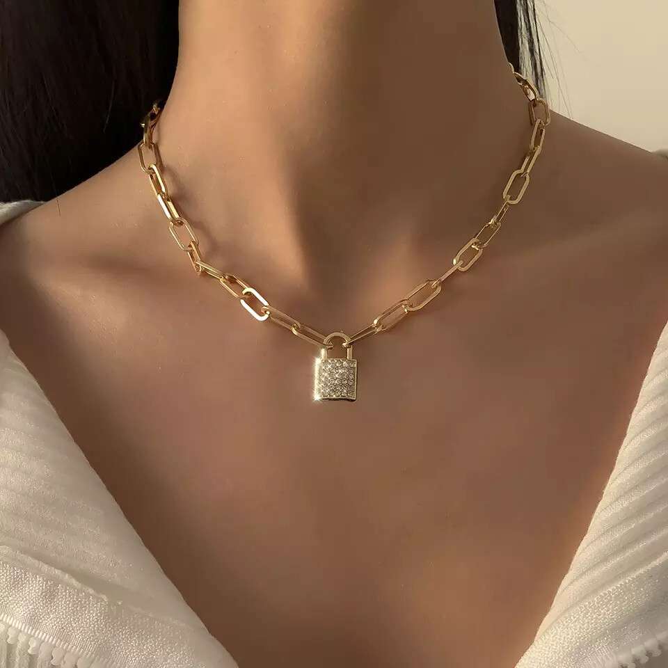 Cadenas de Oro ® Cubana 14K Joyeria Italiana Moda Collar Gargantilla para Mujer