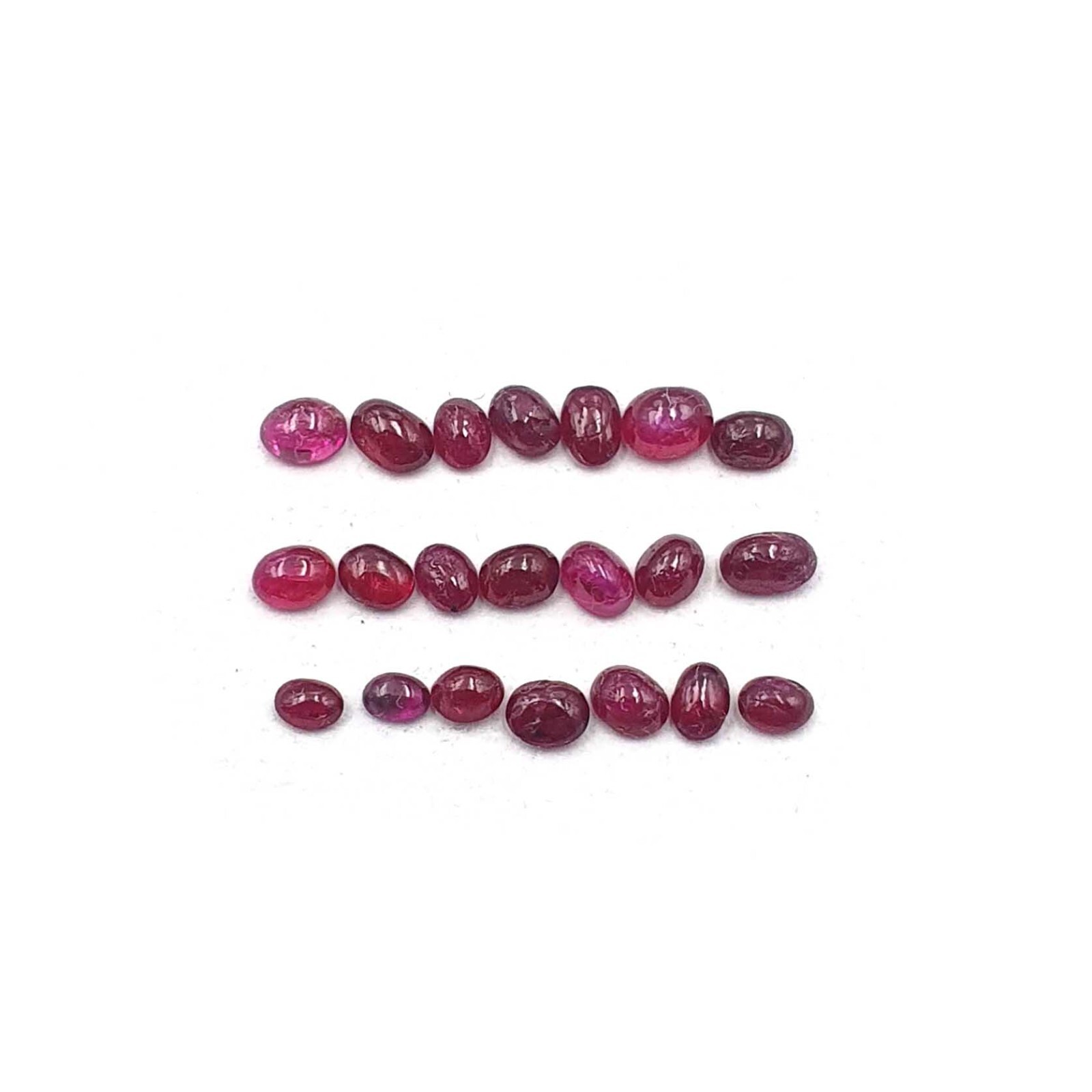 Natural Ruby Oval Cabochon Loose Gemstone Lot 20 Pcs 2*2.50-2.50*3 MM 2 CT
