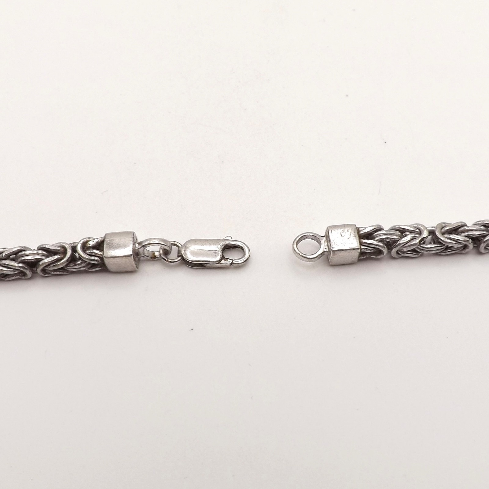 Sterling Silver Byzantine Turkish Rope Link Chain Necklace 20in 4.5mm Vintage