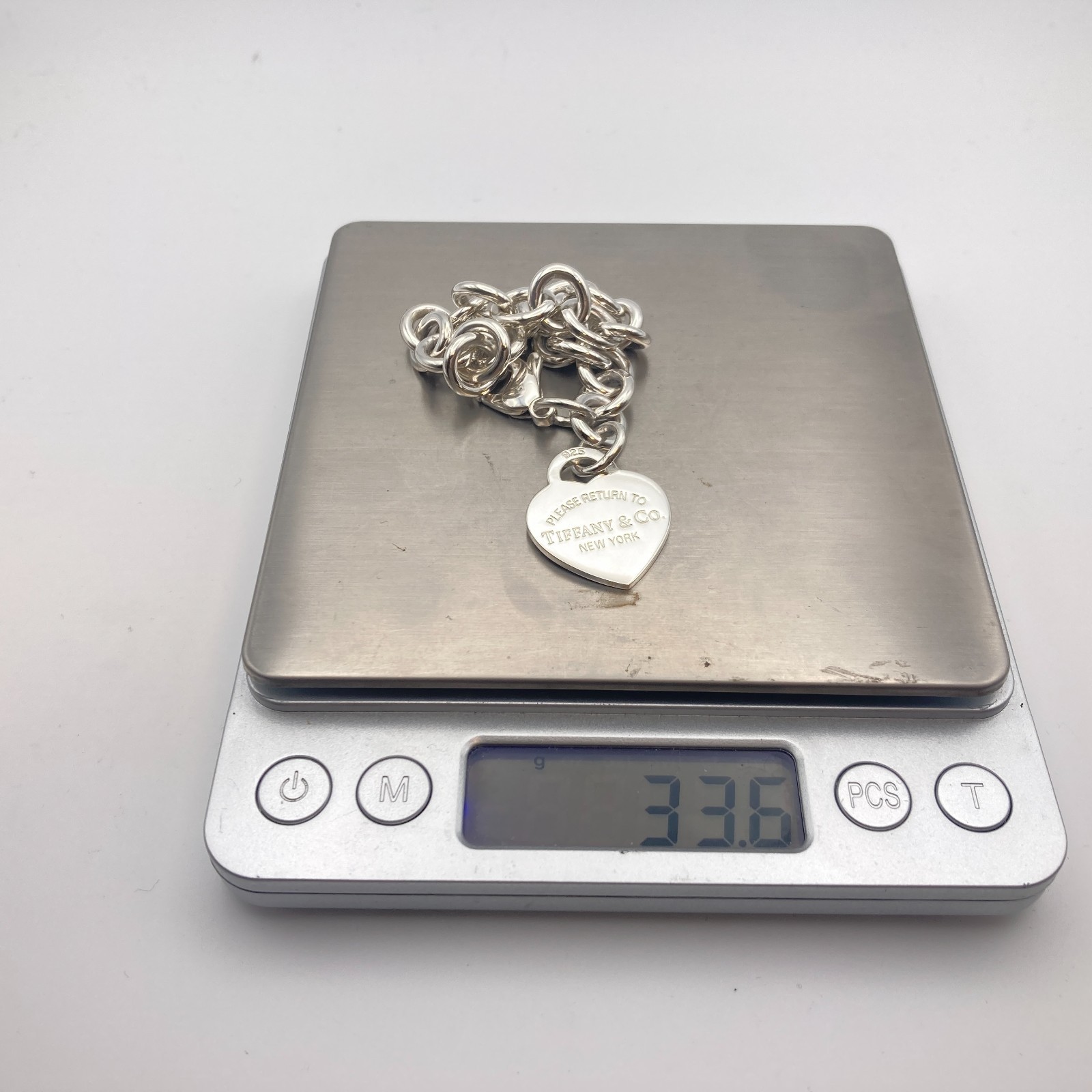 Tiffany & Co. Return to Heart Tag Chain Bracelet 925 Silver 6 1/2″ 33.6g