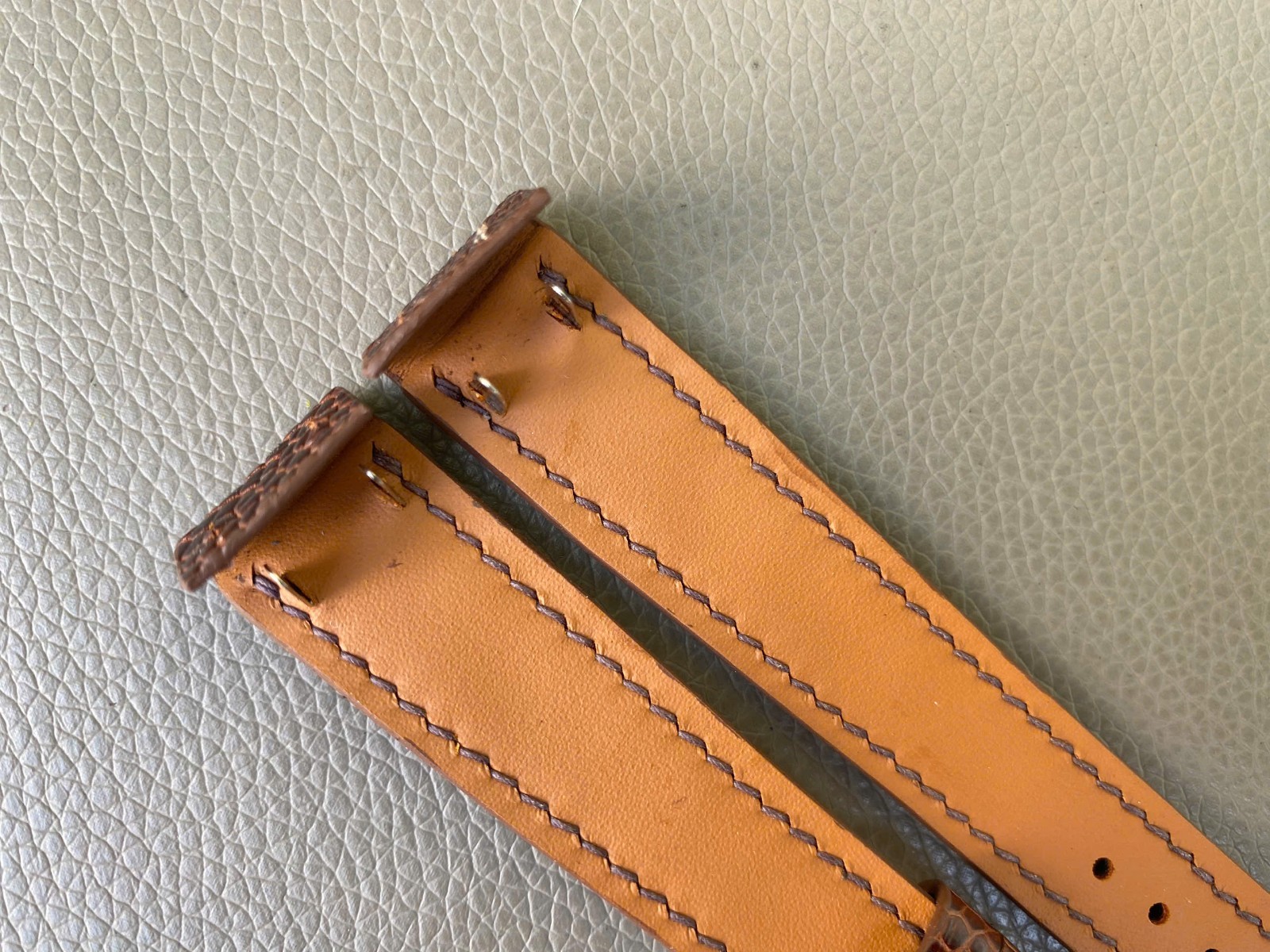 Custom Open Ended Brown Genuine Ostrich Leather Watch Strap size 14 15 16 17..26